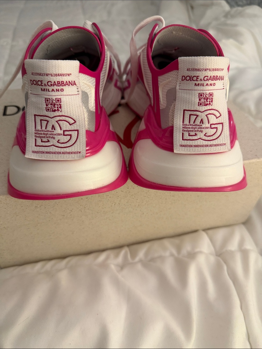 Dolce & Gabbana Hot Pink and White Women's Runner Sneakers - Picture 4 of 6